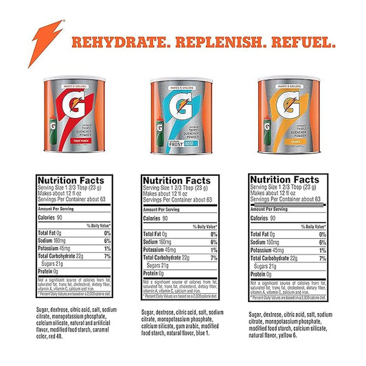 Gatorade Thirst Quencher 51Oz Powder Variety Pack,(Pack of 6)