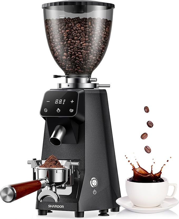 SHARDOR 64mm Burr Coffee Grinder, Electric Espresso Coffee Grinders for Home Use with Commercial-Grade Precision, 100 Grind Settings, Die-Cast Aluminum Housing, 17.6oz Hopper, Anti-Static Technology