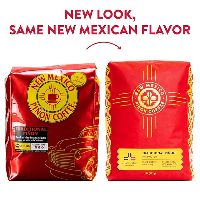 New Mexico Piñon Coffee Naturally Flavored Coffee (Traditional Piñon Ground, 2 pound)