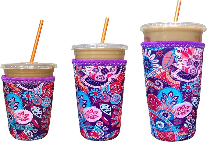 Koverz 3-Pack Iced Coffee Sleeve SET OF 3 - Paisley