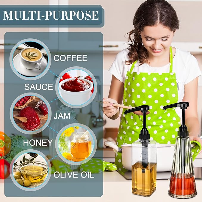 Geetery 50 Pcs Coffee Syrup Pumps Skinny Pumps for 25.4 Oz/750ml Coffee Syrup Bottles for Home Bar Soda Cherry Juice Cocktails(Black)