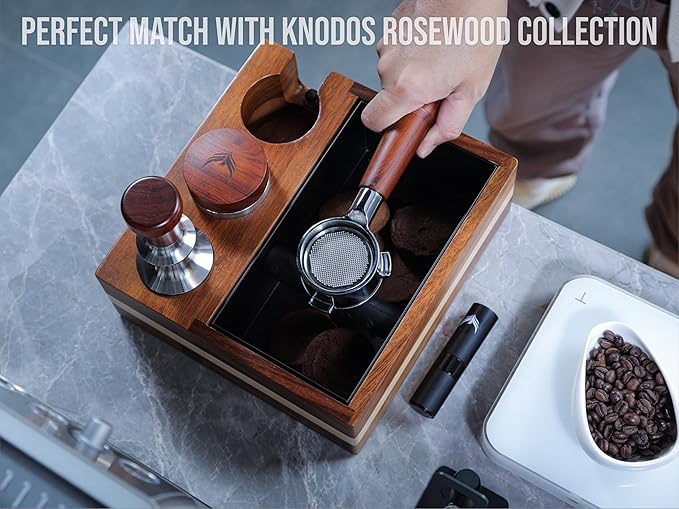 54mm Bottomless Portafilter Breville Compatible Rosewood Handle & Naked 18-21 Gram Filter Basket Included Fits Barista Express, Pro, Touch, Bambino Plus, Infuser, Duo Temp Pro Impress