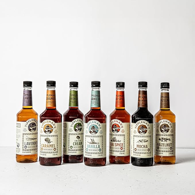 Tippleman's Irish Cream Coffee Syrup - Rich Flavor for Hot or Iced Drinks, Latte, Tea, Espresso, Cappuccino, Cocktails, & Baking - 25.4 Fl Oz