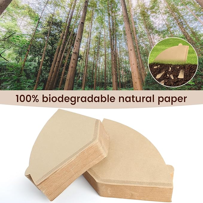 160 Count Cone Coffee Filters #4, Clinuse Unbleached Size 04 Coffee Filters 8-12 Cup, Disposable Natural Paper Filters, No.4 Cone Filters for Ninja, Cuisinart, Pour Over and Drip Coffee Maker
