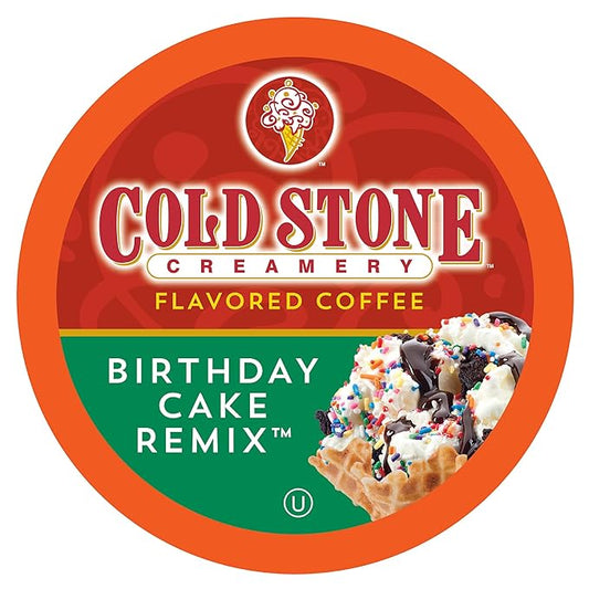 Cold Stone Creamery Beverages Birthday Cake Remix Ice Cream Flavored Coffee Pods, Compatible with K Cup Brewers Including 2.0, 40 Count