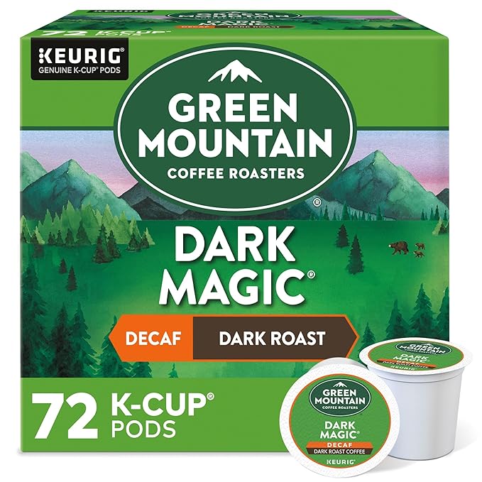 Green Mountain Coffee Roasters Dark Magic Decaf Keurig Single-Serve K-Cup pods, Dark Roast Coffee, 72 Count
