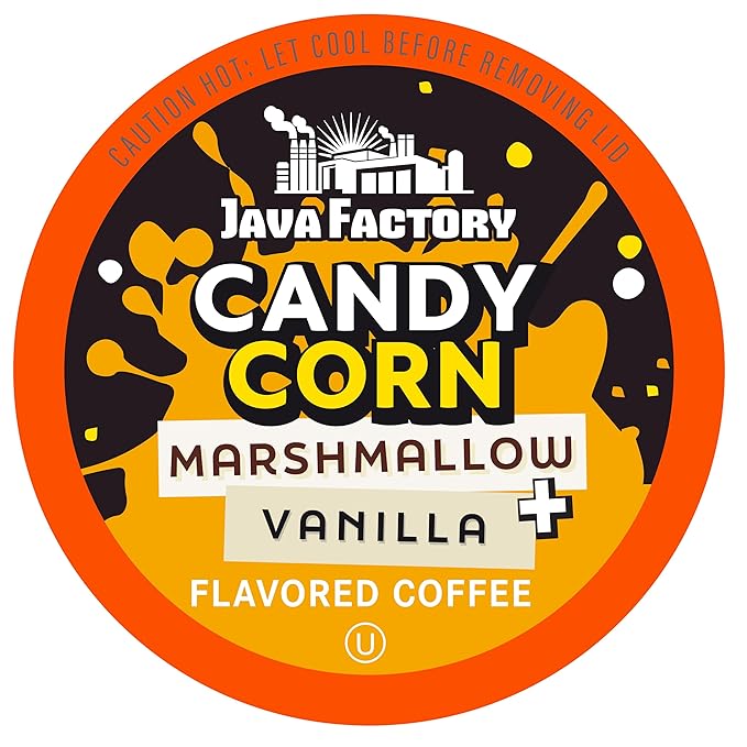 Java Factory Flavored Coffee Pods, Candy Corn, Compatible with K Cup Brewers Including 2.0, 40 Count
