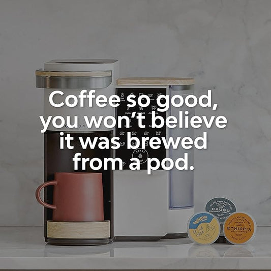 BRUVI The Bundle | Single-Serve Coffee System | Includes 20 Coffee and Espresso B-Pods Coffee Brewer