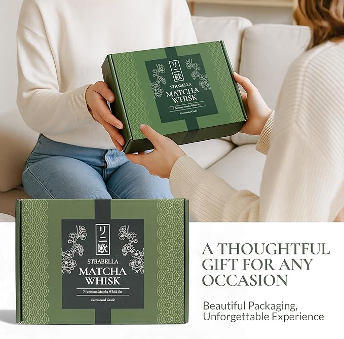 7-Piece Matcha Whisk Set – Ceramic Bowl with Spout, Bamboo Whisk & Holder, Scoop, Sifter, Tea Towel – Complete Ceremonial Tea Kit (Pink)