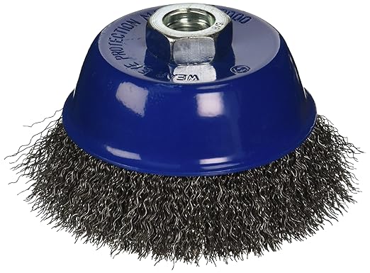 Mercer Industries 188030 - 4" x 5/8"-11 Crimped Cup Brush, .014 Carbon Steel Wire