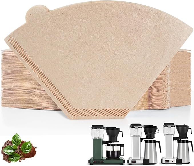 Coffee Filters Compatible with Moccamaster Coffee Machine, 200 Pcs #4 Cone Unbleached Disposable Filter Paper for Technivorm Moccamaster 8-10 Cup KBT KBGV KB