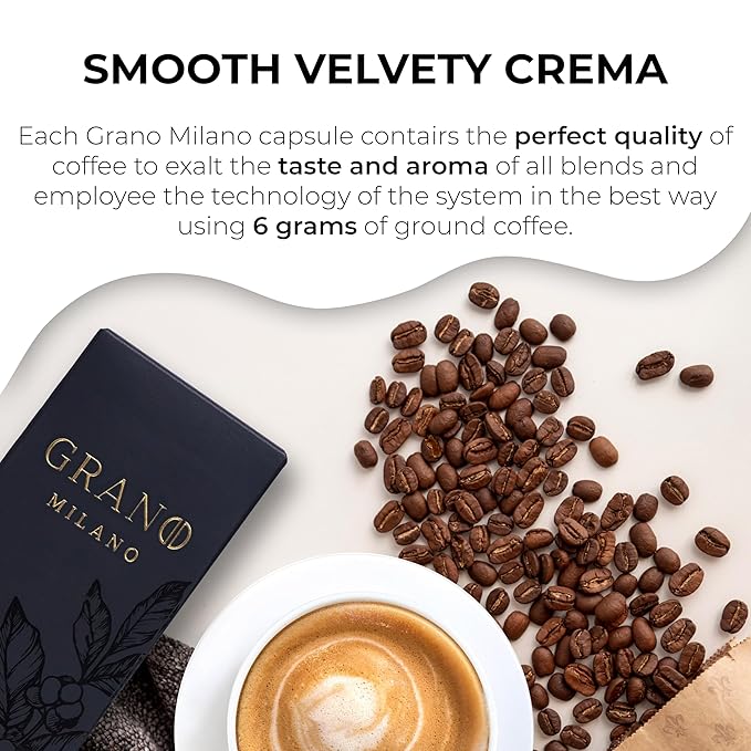 Grano Milano Variety Pack with Decaf - 50 Espresso Pods Compatible with Nespresso Original line - Medium & Dark Roast Coffee Capsules Made in Italy Espresso Coffee