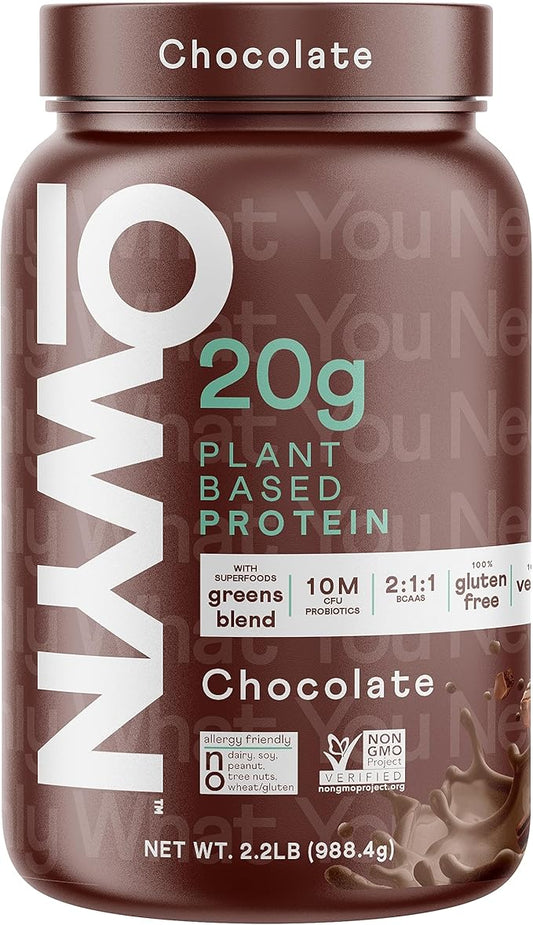 OWYN Only What You Need Chocolate Flavored Protein Powder, 20g Protein, 4g Sugar, 3g Fiber, Dairy Free, Plant Pased Protein Powder, 2LB