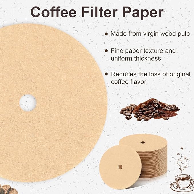 400Pcs Percolator Coffee Filters, 3.75in Unbleached Coffee Filter, Natural Disposable Disc Coffee Filters for Percolator Coffee Pot, Coffee Filter for Home Office Camping Use
