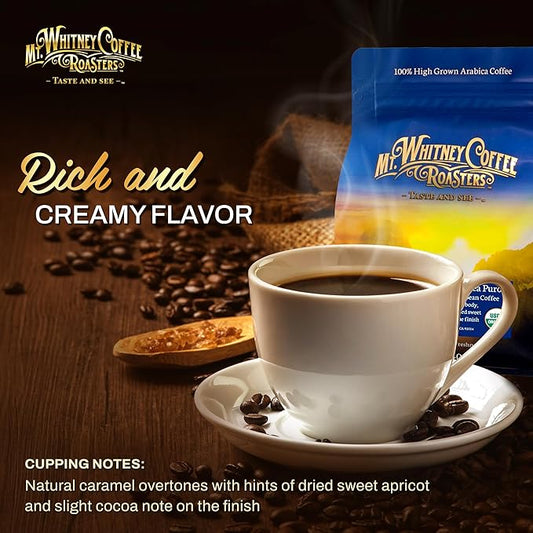 Mt. Whitney Organic Papua New Guinea, Medium Dark Roast, Low Acid, Coffee (Ground, 12oz)