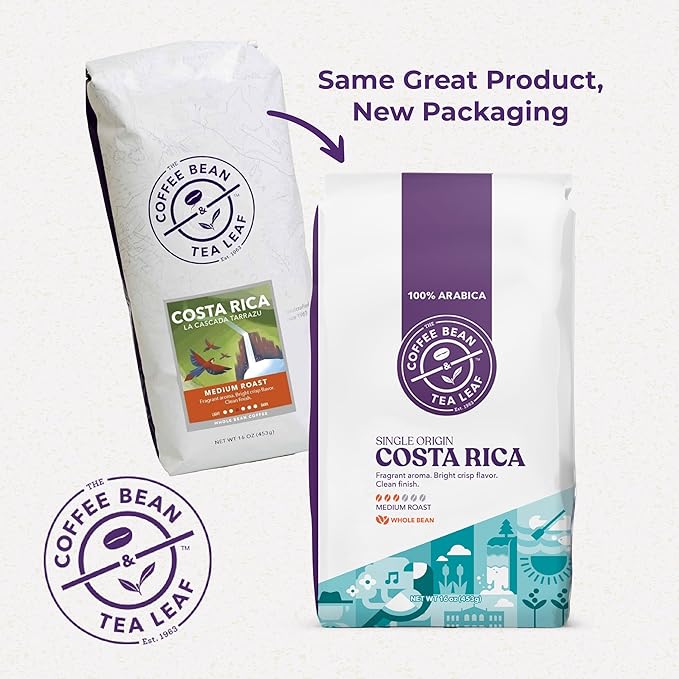 The Coffee Bean and Tea Leaf, Costa Rica La Cascada, Whole Bean Coffee Beans - 1lb bag (16oz)