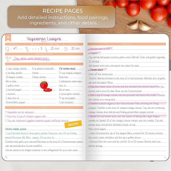 Clever Fox Recipe Book – Blank Family Cookbook – Empty Cooking Journal – Notebook Organizer to Write In Recipes – Medium, A5 (Gray)