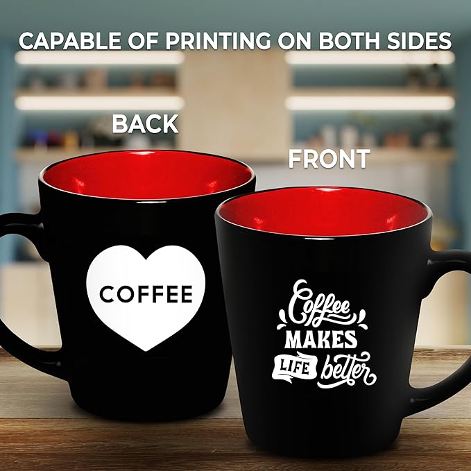 DISCOUNT PROMOS Ceramic Coffee Latte Mugs 12 oz. Set of 10, Bulk Pack - Perfect for Coffee, Tea, Espresso, Hot Cocoa, Other Beverages - Orange