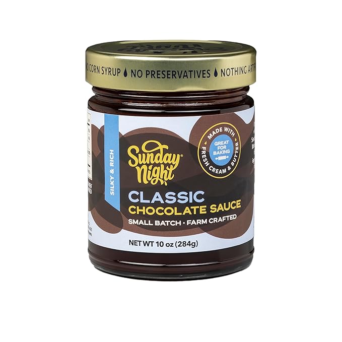 Sunday Night Classic Chocolate Sauce - Luxury Chocolate Gift, Dairy Free, Gluten-Free, Pure Clean Ingredients, No Preservatives - 10oz