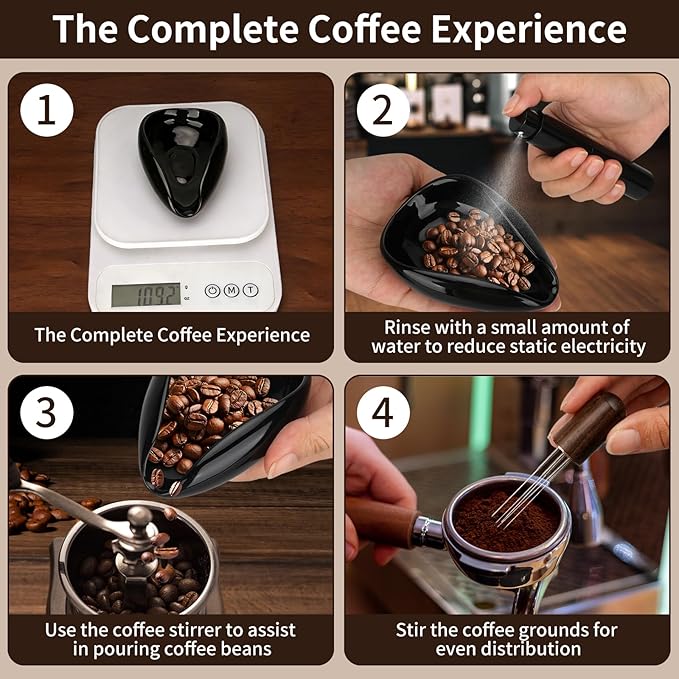 3 Pcs Espresso Accessories Set, Coffee Bean Dosing Cup, RDT Spray Bottle, Espresso Stirrer Tool, Coffee Bar Gadgets, Barista Tools for Coffee Lovers