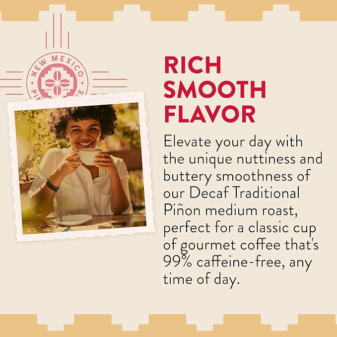New Mexico Piñon Coffee Naturally Flavored Coffee (Traditional Piñon Ground Decaf, 2 pound)