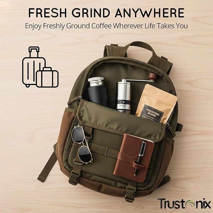 Portable Hand Coffee Grinder | Portable Coffee Grinder for Travel | Cocoa Beans Grinder | Portable & Compact Design | Smooth Grinding | Easy To Use | Higher Efficiency | Powerful & Stable