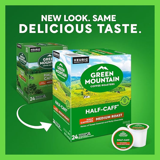 Green Mountain Coffee Roasters Half Caff Coffee, Keurig Single-Serve K-Cup pods, Medium Roast, 96 Count