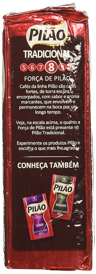 Coffee Rost and Ground - Café Torrado e Moído - Pilao 17.60oz. (500g) - GLUTEN-FREE - (PACK OF 02)