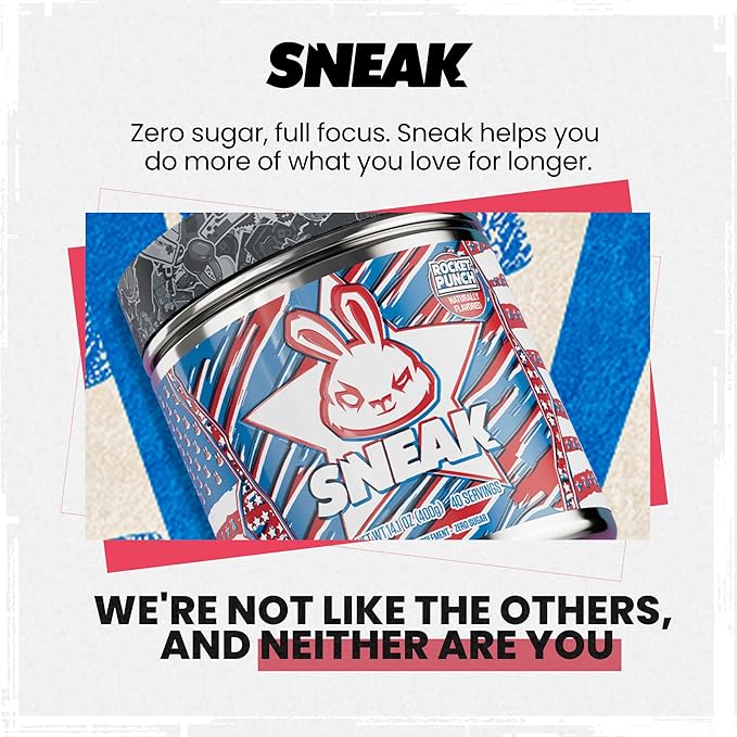 SNEAK Energy Drink Powder | Rocket Punch | No Sugar. No Nasties. Just Natural Caffeine, Focus-Boosting Nootropics | 40 Servings