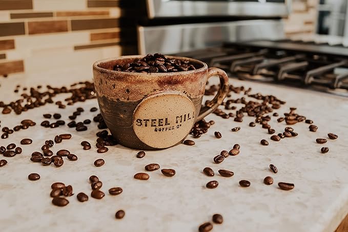 Steel Mill Coffee Co. Highlander Grogg Flavored Coffee – Ground, Medium Roast, 100% Colombian Arabica, Butterscotch Caramel Aroma, Vegan, Gluten-Free, Sugar-Free – 12 oz