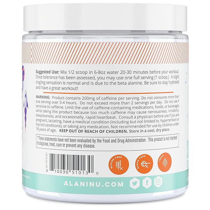 Alani Nu Pre Workout Powder GLAXAY Lemonade, Amino Energy Boost, Endurance Supplement, Sugar Free, 200mg Caffeine, L-Theanine, Beta-Alanine, L-Citrulline, 30 Servings