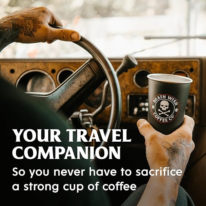 Death Wish Coffee Instant Dark Roast Coffee Packets, Bold & Intense Blend of Arabica & Robusta Beans, USDA Organic, 64 Count