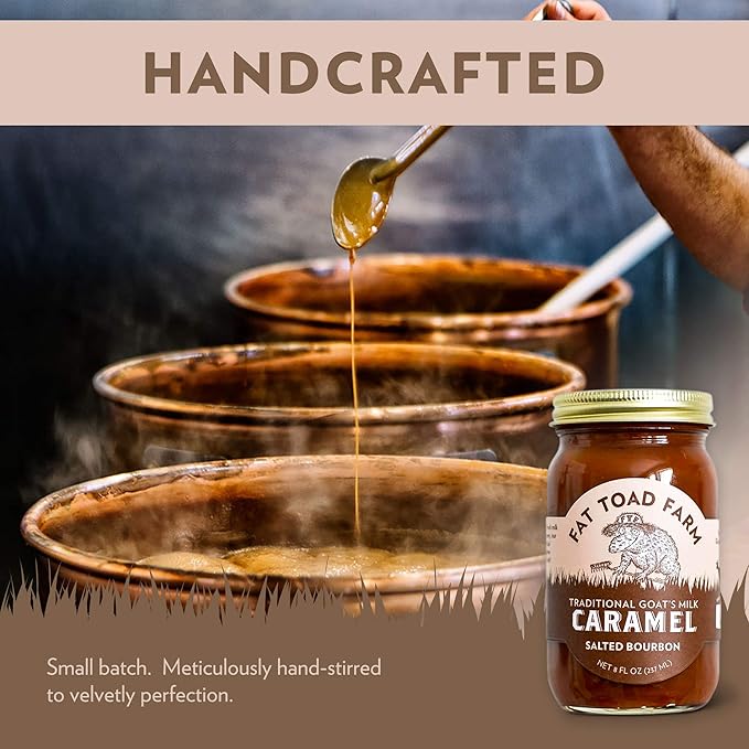 Fat Toad Farm Traditional Goat’s Milk Caramel Sauce/Cajeta, Salted Bourbon, Gluten Free, 8 fl oz