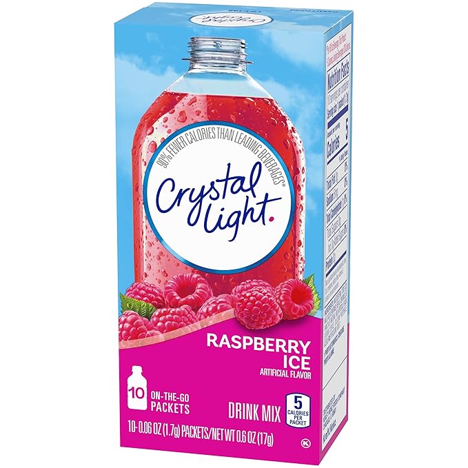 Crystal Light On The Go Raspberry Ice, 10-Packet Boxes (Pack of 4)
