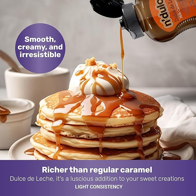 N’DULCE Dulce De Leche Syrup | Caramel Creams | Syrups For Coffee Drinks | Light Texture and Rich Flavor | Gluten-free | Nut-free | Pourable Syrup For Beverages, Desserts & Pastries -12 oz