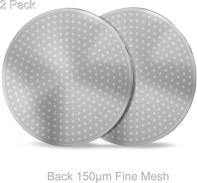 DRMBIGA 53.3mm Espresso Puck Screen 2 Pack - 3rd Gen Dual-Layer Lower Shower Screen, Reusable Metal Coffee Filter for Breville 54mm Portafilter Basket, 316 Stainless Steel Barista Tool