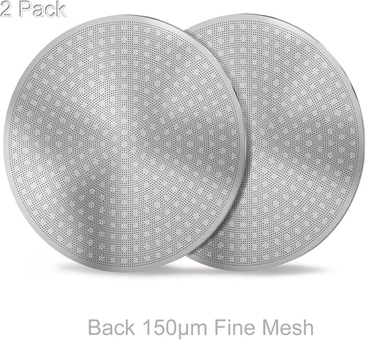DRMBIGA 53.3mm Espresso Puck Screen 2 Pack - 3rd Gen Dual-Layer Lower Shower Screen, Reusable Metal Coffee Filter for Breville 54mm Portafilter Basket, 316 Stainless Steel Barista Tool