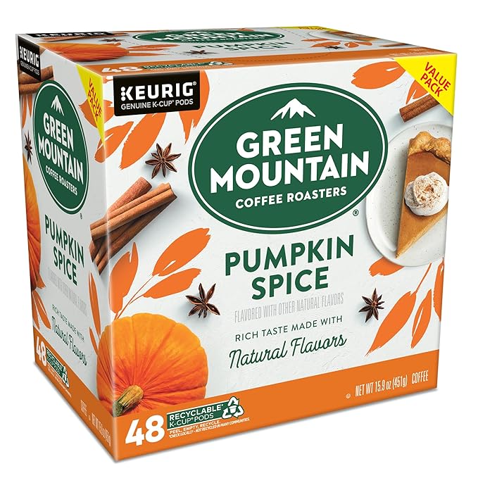 Green Mountain Coffee Roasters Pumpkin Spice Coffee, Keurig Single Serve K-Cup Pods, 48 Count