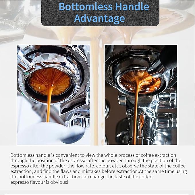 51mm Bottomless Portafilter & Puck Screen, Compatible for CASABREWS Espresso Machine CM5418, 3700 Series, Mr. Coffee Espresso and Cappuccino Machine, Includes 304 Stainless Steel Filter Basket, 3Ear