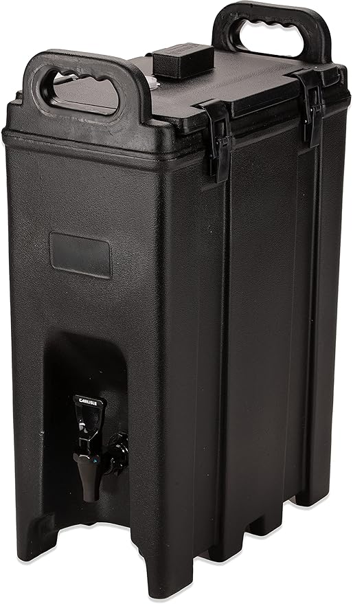 Carlisle FoodService Products Cateraide Insulated Beverage Dispenser with Handles for Catering, Events, Kitchens, And Restaurants, Plastic, 5 Gallons, Black