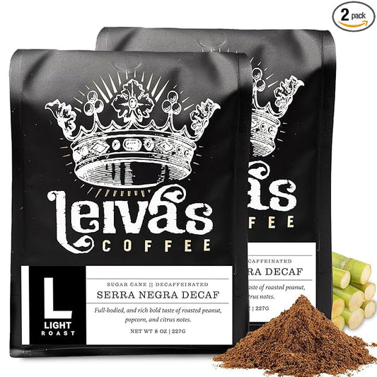 LEIVA'S COFFEE - Ground Decaf - Serra Negra - Sugar Cane Process - Single-Origin Guatemalan - Smooth & Rich Flavor - 8oz