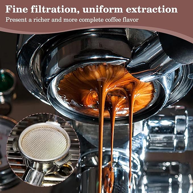 2-Pack Espresso Puck Screen, 51mm Stainless Steel Filter Screen, 1.7mm Thickness 150 Micron Reusable Accessories Espresso Filter for Portafilter Basket