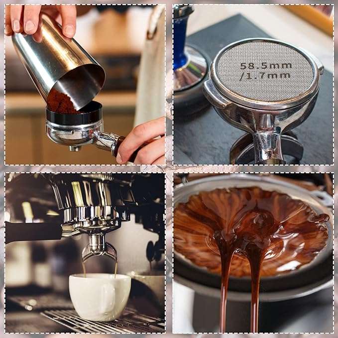 58.5 mm Espresso Puck Screen Espresso Filter Stainless Steel Coffee Puck Screen Resusable Lower Shower Clean Coffee Screen 1.7 mm Thickness Coffee Filter Mesh Plate