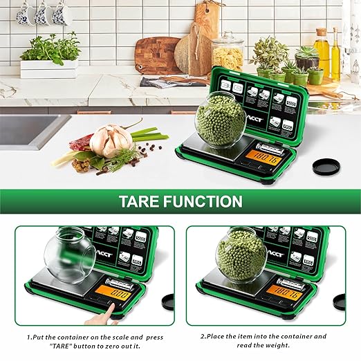 ACCT Precision Pocket Scale, 200gx0.01g Jewelry gram Scale, Digital Food Scale with LCD Display, one-Click Conversion 6 Units, Mini Scale for Kitchen/Powder/Coffee/Coins(Battery Included)