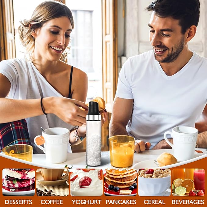 Loscarol Sugar Dispenser with Pour Spout, 17 oz Glass Sugar Shaker Jar or Creamer Dispenser Weighted Pourer for Coffee Bar,Tea & Baking, Sugar Container for Sugar, Honey, Syrup, for Home Kitchen