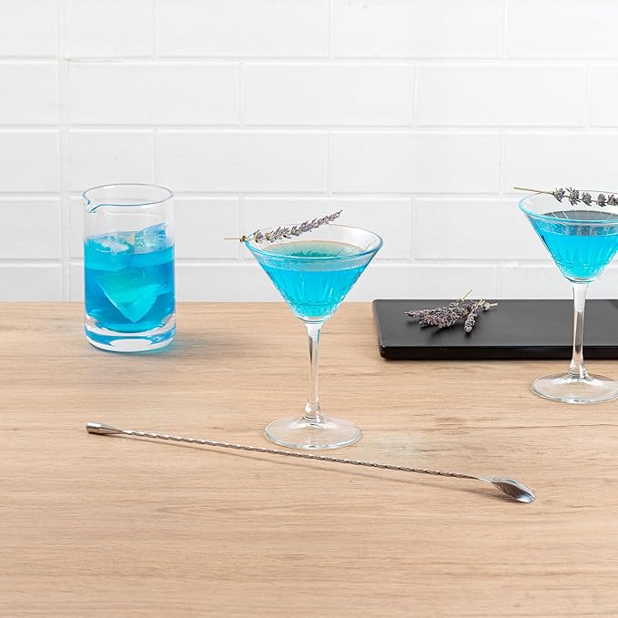 Restaurantware-16 Inch Bar Spoon, 1 Corkscrew Handle Cocktail Stirrer Spoon - Long, Commercial, Stainless Steel Cocktail Mixing Spoon, For Stirring And Mixing Cocktails For Professionals