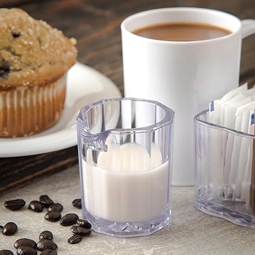 Carlisle FoodService Products 456007 Personal Plastic Portion Syrup and Creamer Pitcher, 2.1 oz, Clear (Pack of 2)