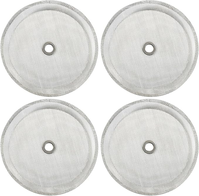 OSVJE 4 Pack Reusable French Press Filter Screen, Stainless Steel Mesh Replacement Screen Universal Filter, 4 Inch Mesh Replacement for 34oz/1000ml/8 cups Coffee Press