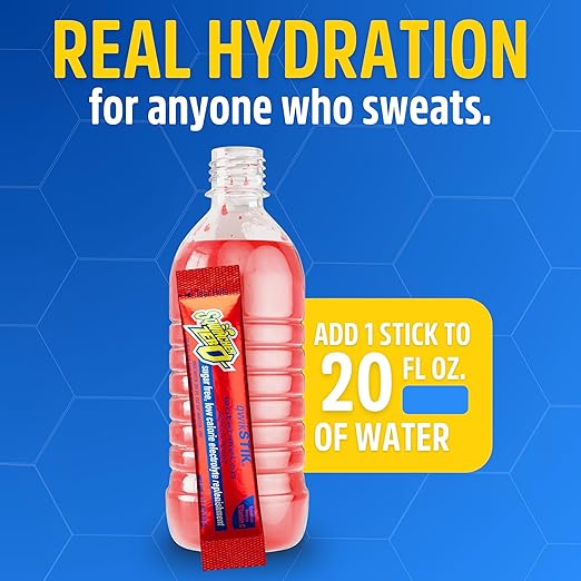 Sqwincher Zero Qwik Stik, Watermelon, Sugar Free, Low Calorie, Low Sodium Electrolyte Powder Hydration Drink Mix, .11 0z Packet (Pack of 50)