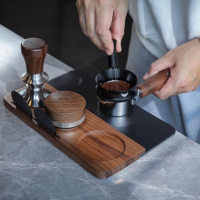 KNODOS 51.5mm Espresso Tamper Kit for La Pavoni Europiccola, Professional, Stradivari & Post-Millennium Models – Tamper, Distributor, Dosing Funnel, Puck Screen, WDT Tool & Walnut Tamping Mat